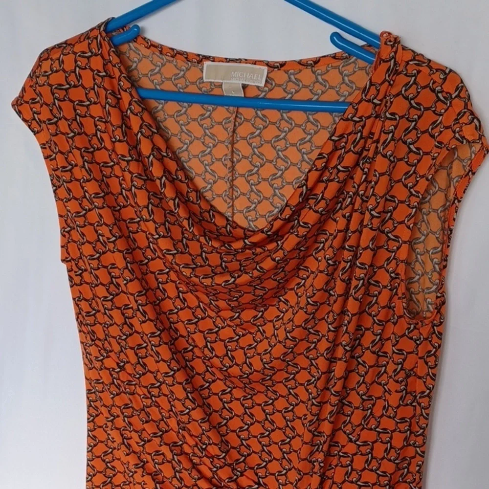 Michael Kors Chain Print Jersey Dress, orange & brown
